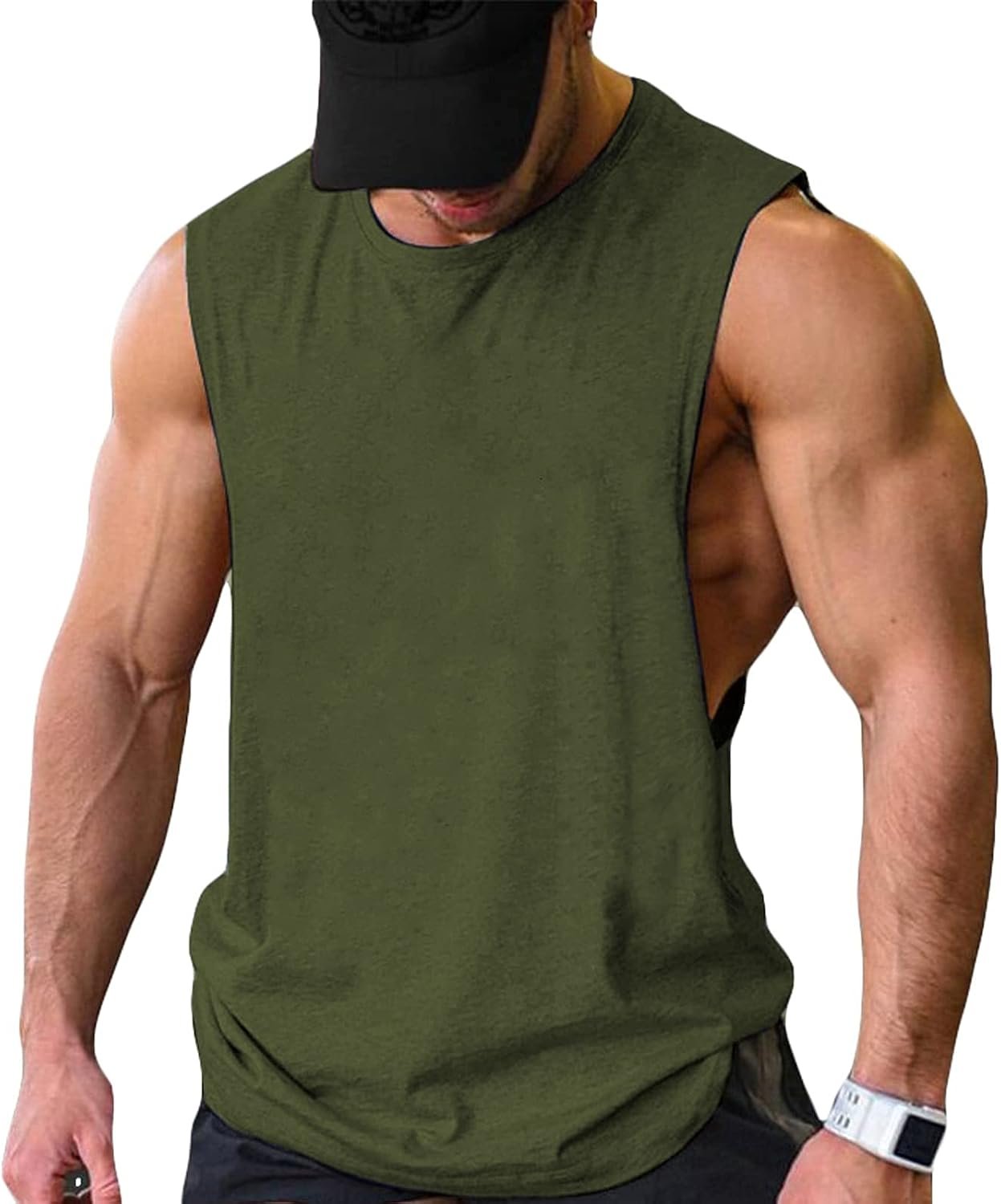 COOFANDY Men Workout Tank Top 2 Pack Gym Bodybuilding Sleeveless T Shirts | Cut Off Muscle Shirts, Moisture-Wicking Tees, Drop Arm Open Side Round Neck Design, Fitness Running Jogging Tank Top Shirts