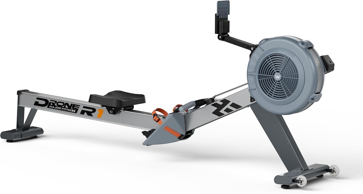 MAJOR FITNESS Drone R1 Indoor Rowing Machine, 10-Level Adjustable Resistance Rower, Quiet Smooth Aluminum Rail, 330LB Weight Capacity, Foldable Design for Home Gym Cardio Workout