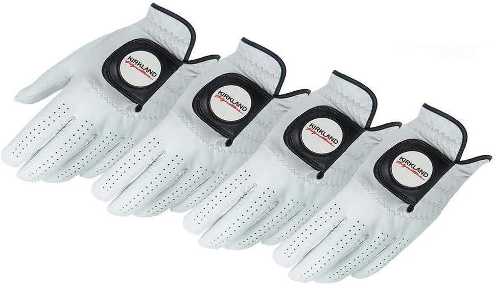 Kirkland Signature Golf Gloves Premium Cabretta Leather, Medium/Large (4 Count)