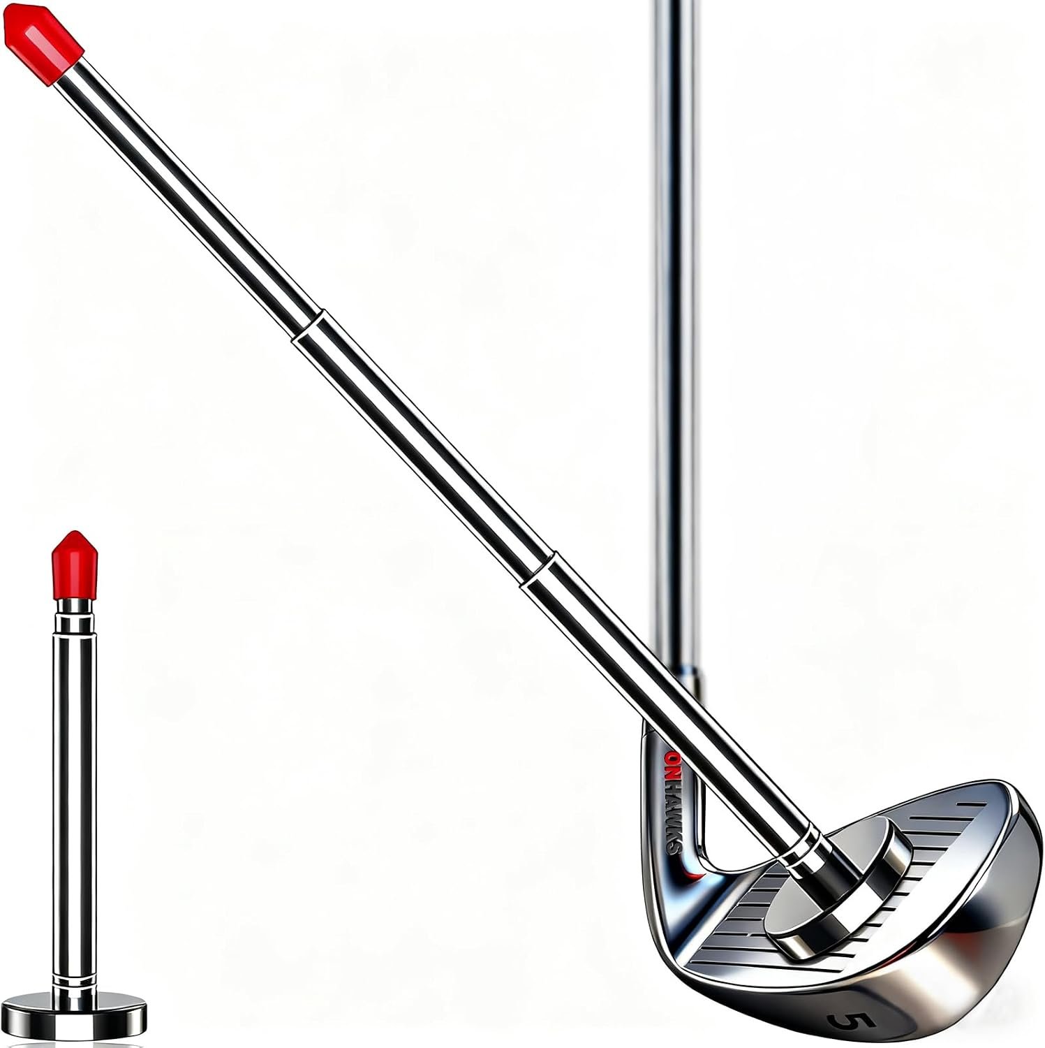 Golf Alignment Rods – Club Alignment Sticks with Telescopic Magnetic Corrector Trainer Aid Tools Help Visualize and Align Your Golf Shots Club,Swing Aim Practice Accessories Golf Gifts