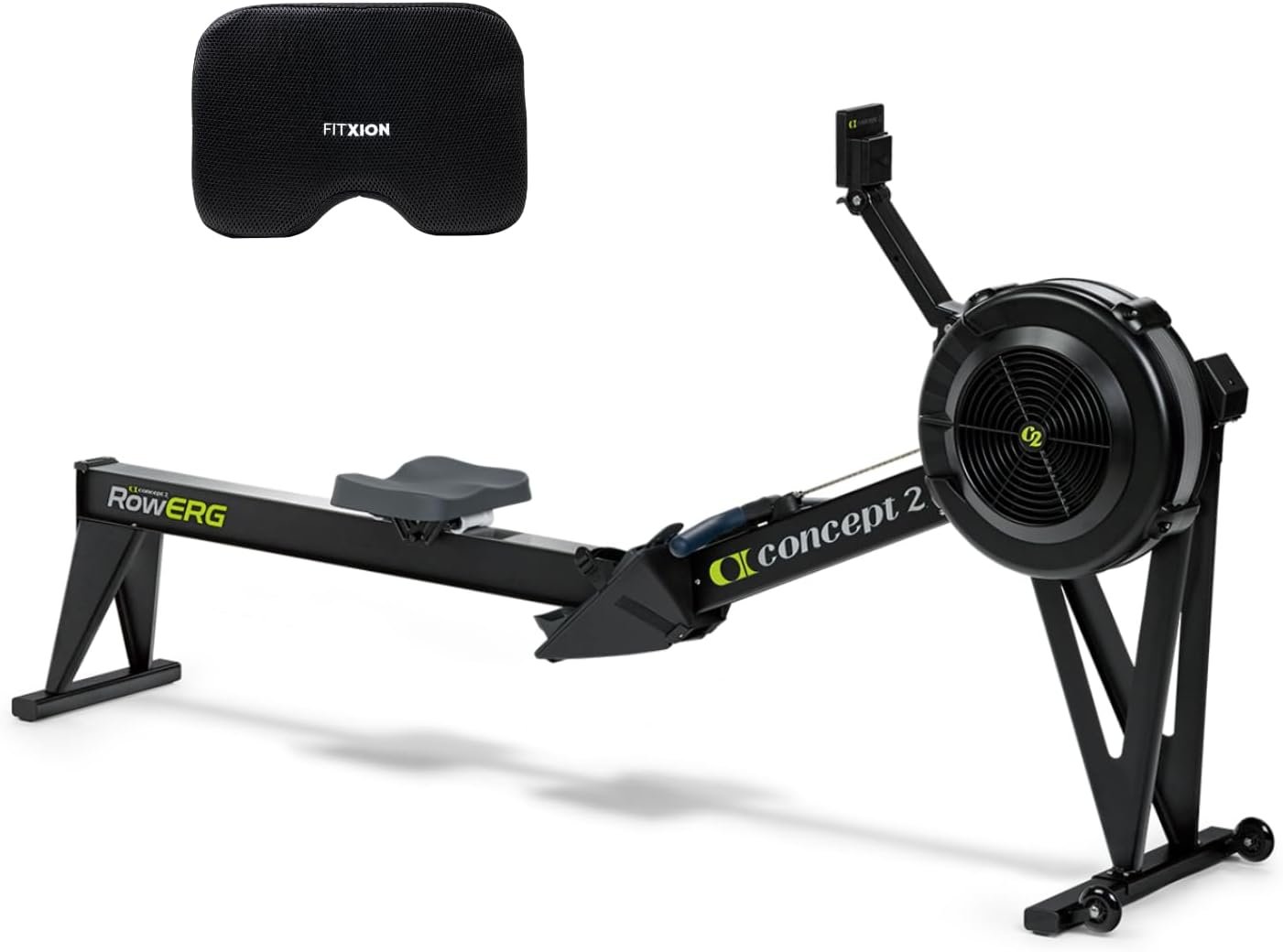 Concept2 RowErg Model E Indoor Rowing Machine with Tall Legs – PM5 Monitor, Device Holder, Adjustable Air Resistance, Easy Storage with FitXion Seat Cushion