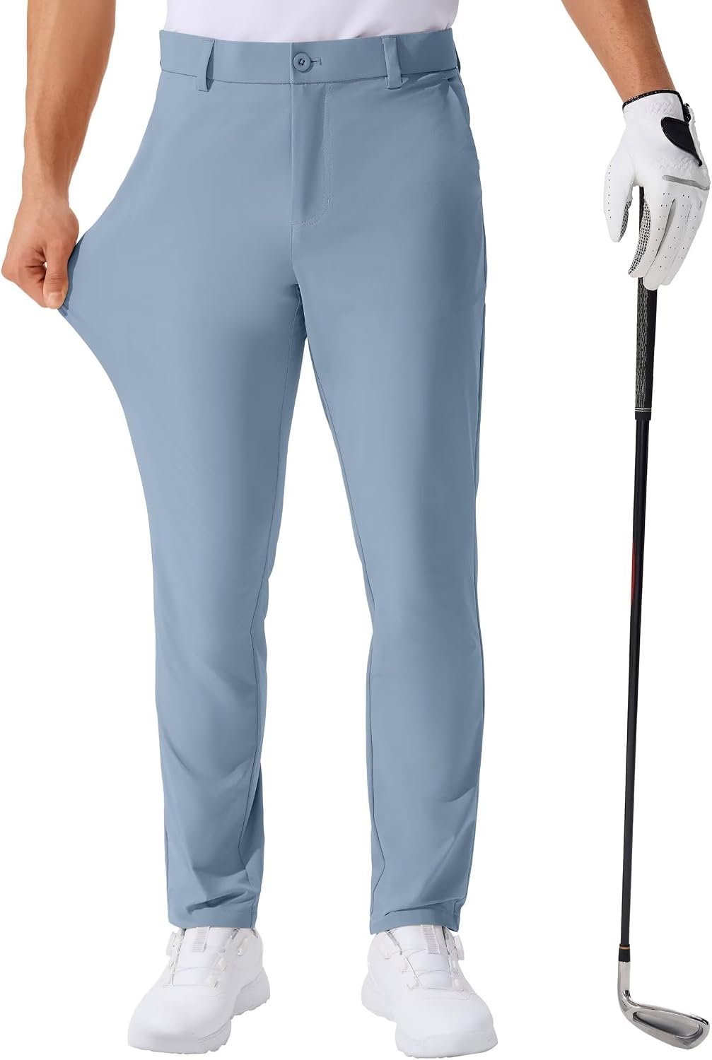 QPNGRP Men’s Golf Pants 30″/32″/34″ Inseam Lightweight Stretch Work Dress Pants