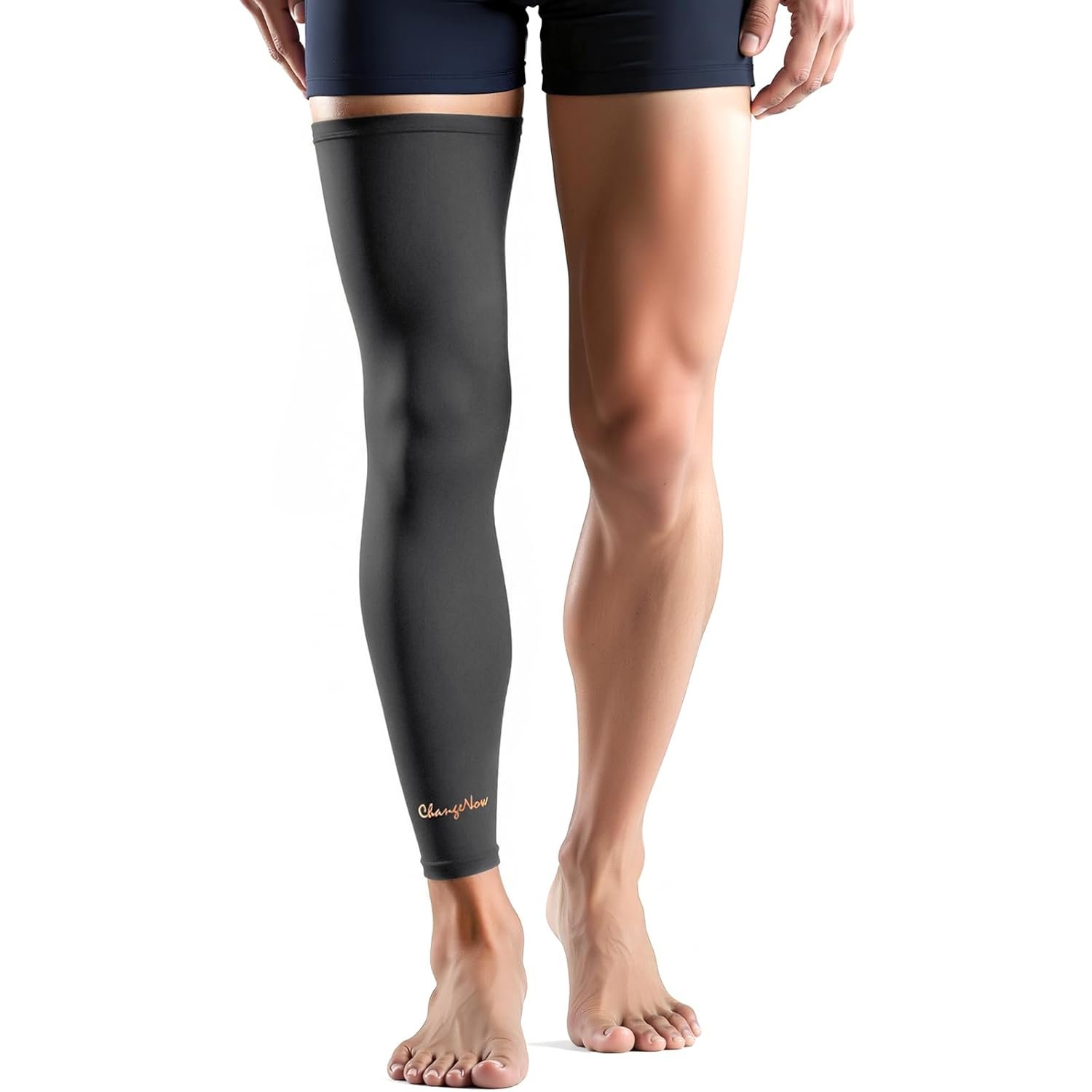 Copper Leg Compression Sleeve Ultra Breathable Full Leg Compression Sleeve | for Pain Relief,Arthritis,Muscle Recovery,Swelling,Inflammation,Leg Sleeve for Thigh,Calf,Knee,Men & Women(Black, X-Large)