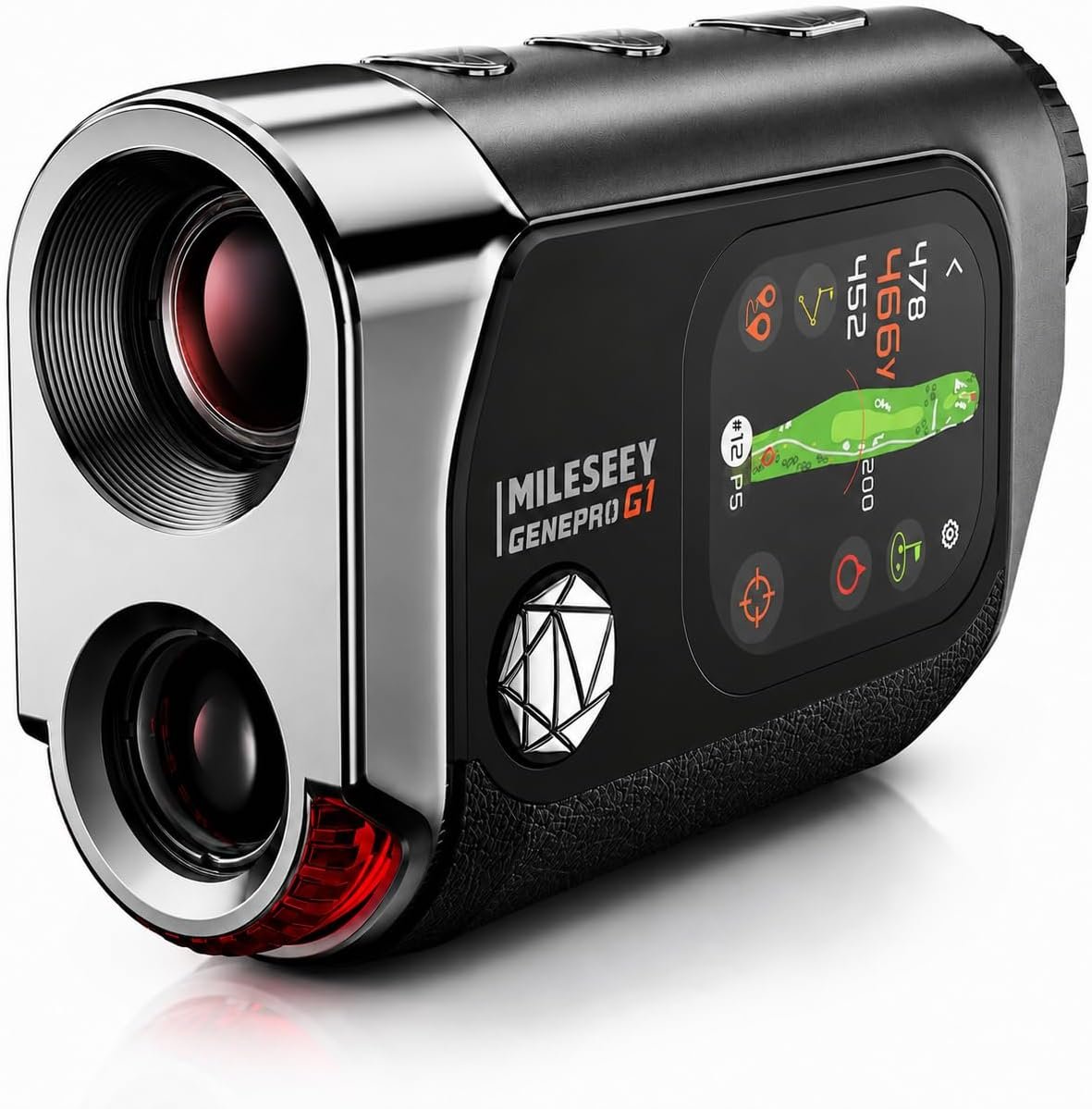 MILESEEY GenePro G1 Touchscreen & GPS Rangefinder with Slope, 1300 Yards,6X | 43000+ Preloaded Courses, Dynamic F/C/B Distances, Ball-to-Pin Mode, 0.1s Flag Pole Locking Vibration