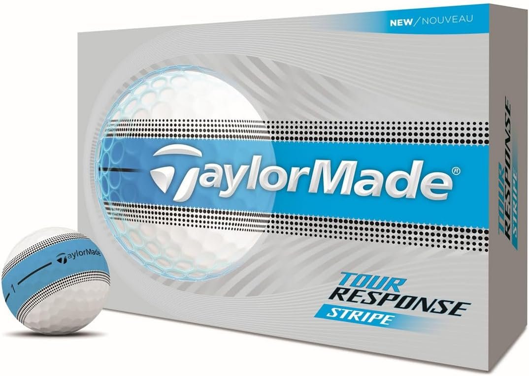 TaylorMade Tour Response Golf Balls, Enhanced 360° ClearPath Alignment, Speed Wrapped Core for Distance and Feel, Pack of 12