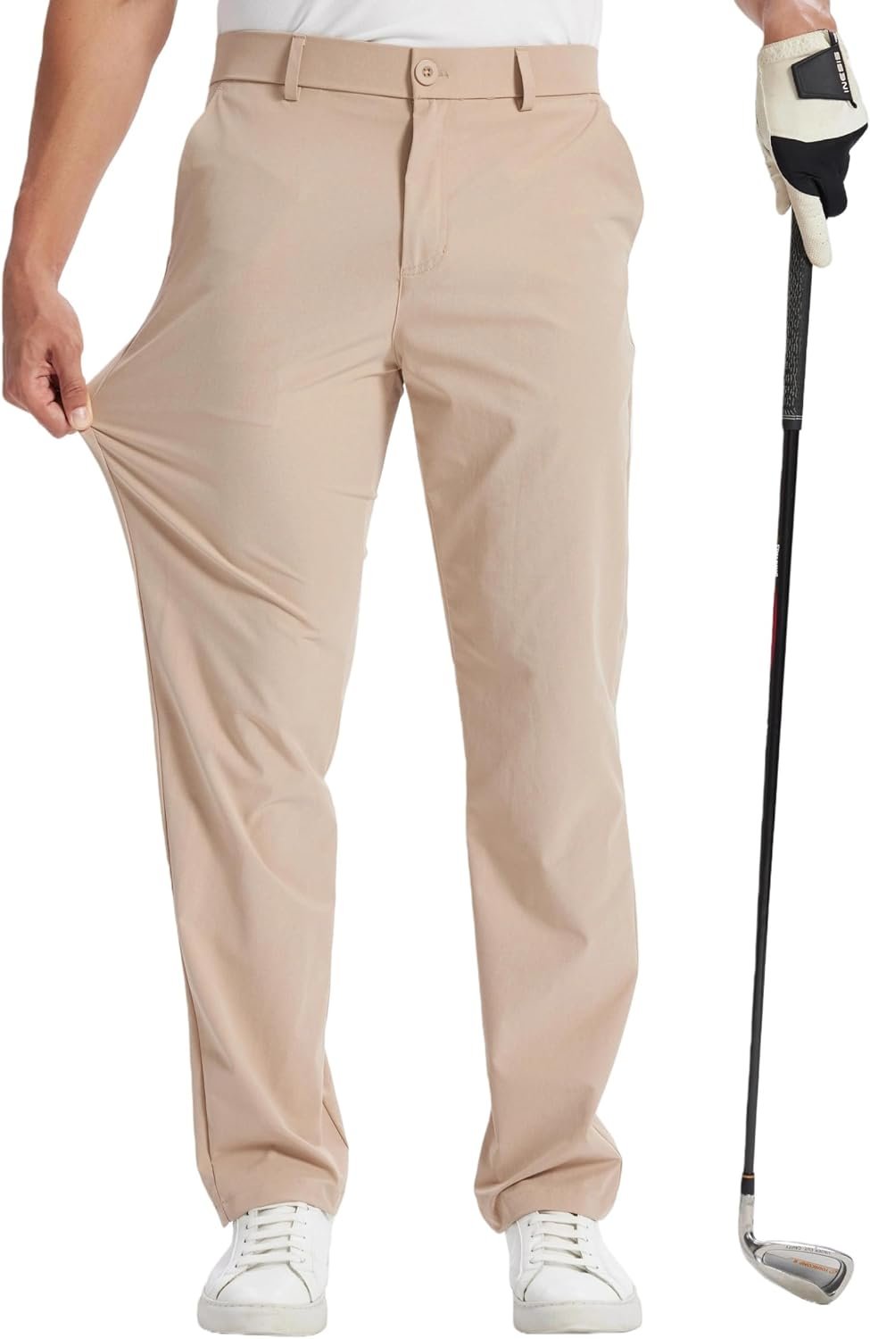 Golf-Dress-Pants-Men-Stretch-30/32/34″/36″-Lightweight-Water-Resistance-Quick Dry Business Work Casual 4 Pockets