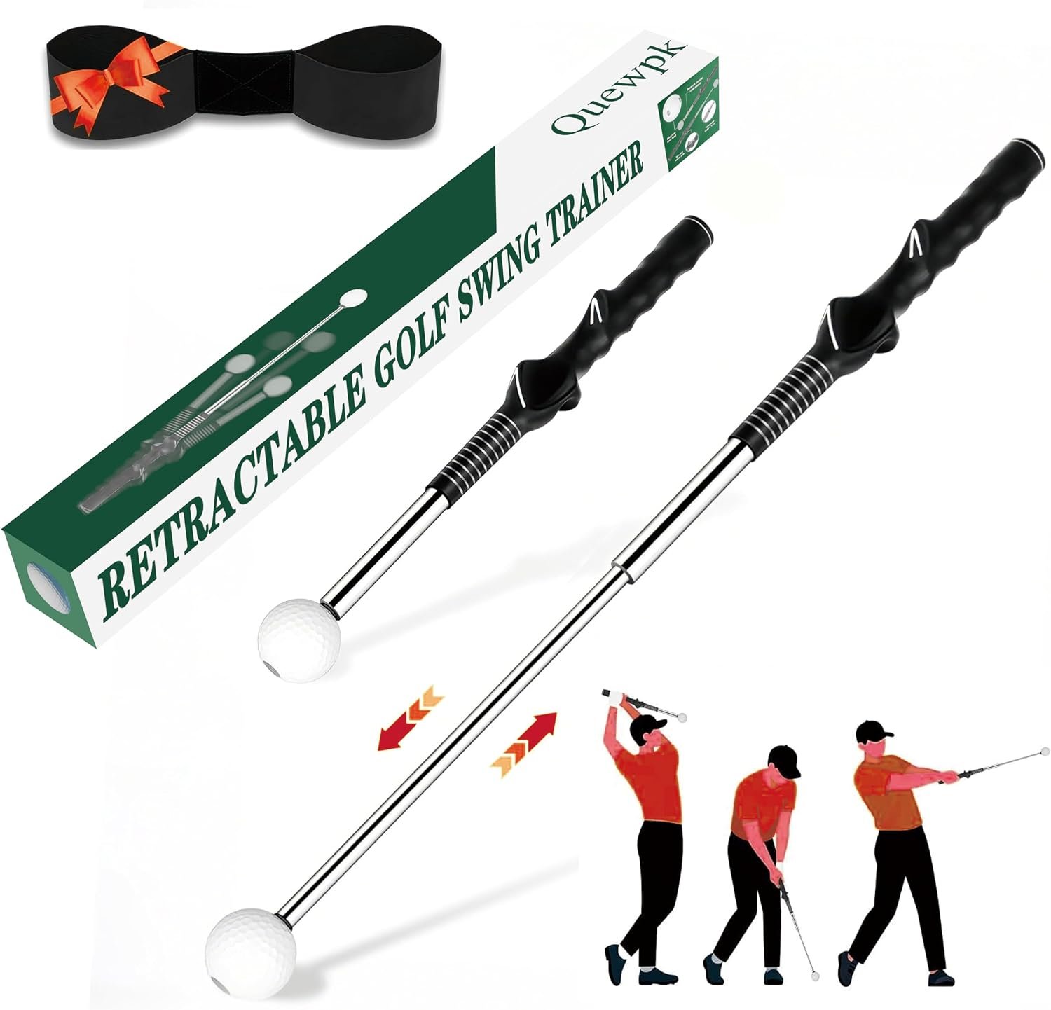 Golf Swing & Golf Grip Trainer with Arm Band for Right & Left Handed