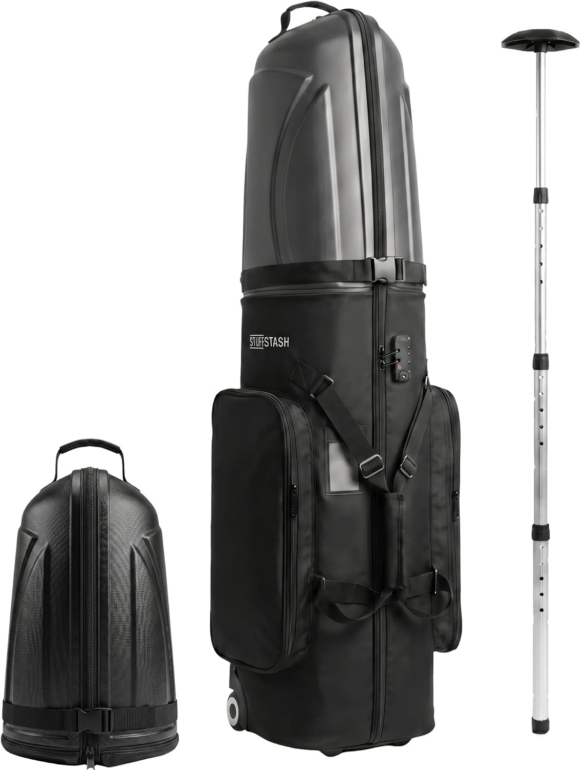 Golf Travel Bag for Airlines with Wheels, Hard ABS Shell Golf Travel Case, Internal Support Bar, YKK Zippers, TSA Lock, Waterproof Pockets, Golf Club Travel Bag for Airplane Travel