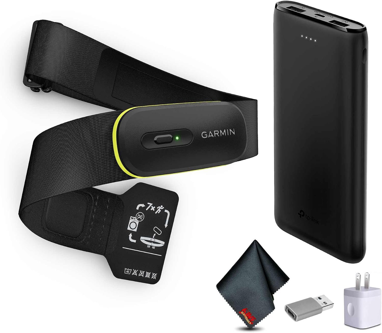 Garmin HRM 600 Chest Strap Heart Rate Monitor, XS-S​​ Bundle with USB3.0 to Type-c Female Adapter Space Gray + More