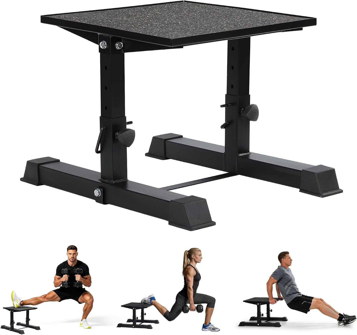 Garvee Plyometric Jump Box, 15/17/19/21 Inch Adjustable Plyo Box, Anti-Slip Fitness Exercise Step Up Box with Safety Lock for Home Gym Training, Conditioning Strength Training | Anti-Slip Fitness Exercise Step Up Box with Safety Lock for Home Gym Training, Conditioning Strength Training