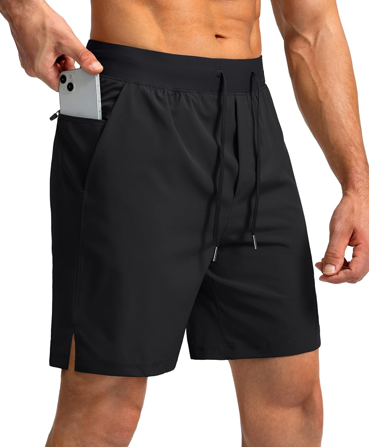Soothfeel Men’s Running Shorts with Zipper Pockets 9″/ 7″/ 5″ Quick Dry Eight Basketball Gym Workout Athletic Shorts