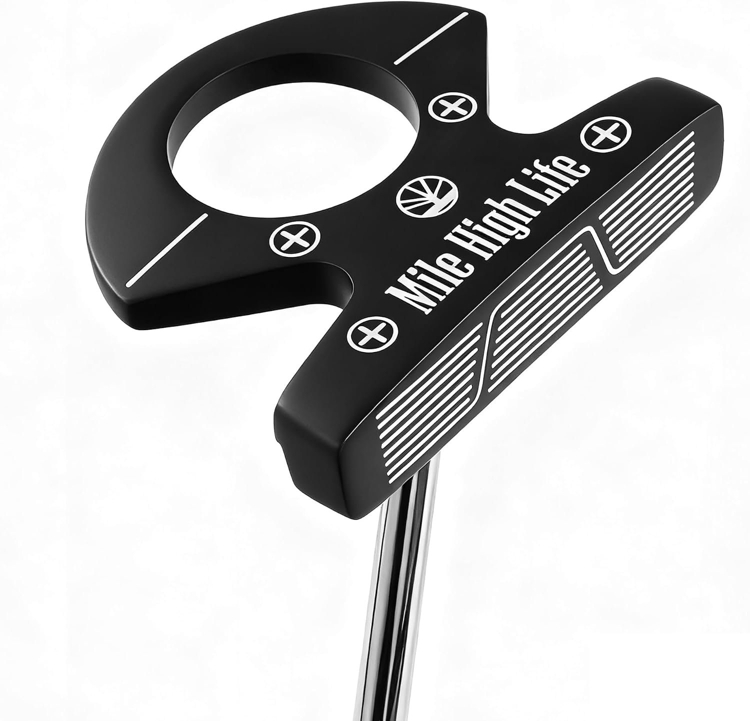 Mile High Life Men’s Right Handed Golf Putter | Innovative Design w/Premium Grip & Enhanced Aim Line for Alignment | Optimized Value Putter Alternative to Major Brands