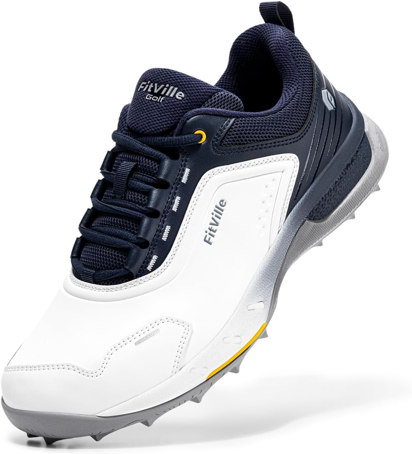 FitVille Wide Men’s Spikeless Golf Shoes, Professional Water Resistant Mens Golf Shoes for Course, Outdoor | Pro-GreenEase V7