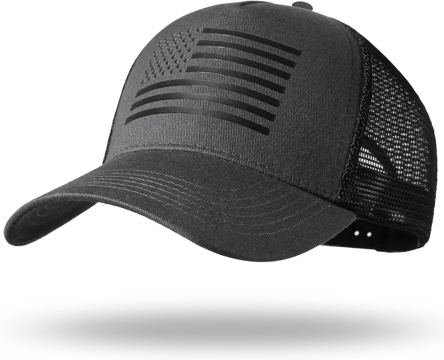 American Flag Trucker Hat – Snapback Hat, Baseball Cap for Men Women – Breathable Mesh Side, Adjustable Fit – for Casual Wear