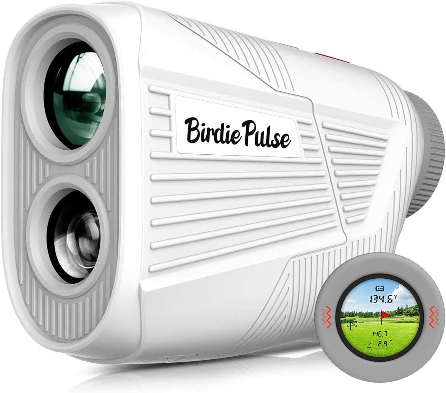 Golf Rangefinder with Slope & Magnet，1300 Yards Range Finder for Golf，Flag Locking Vibration，6-6.5X Magnification & HD LCD，Rechargeable Golf Range Finder