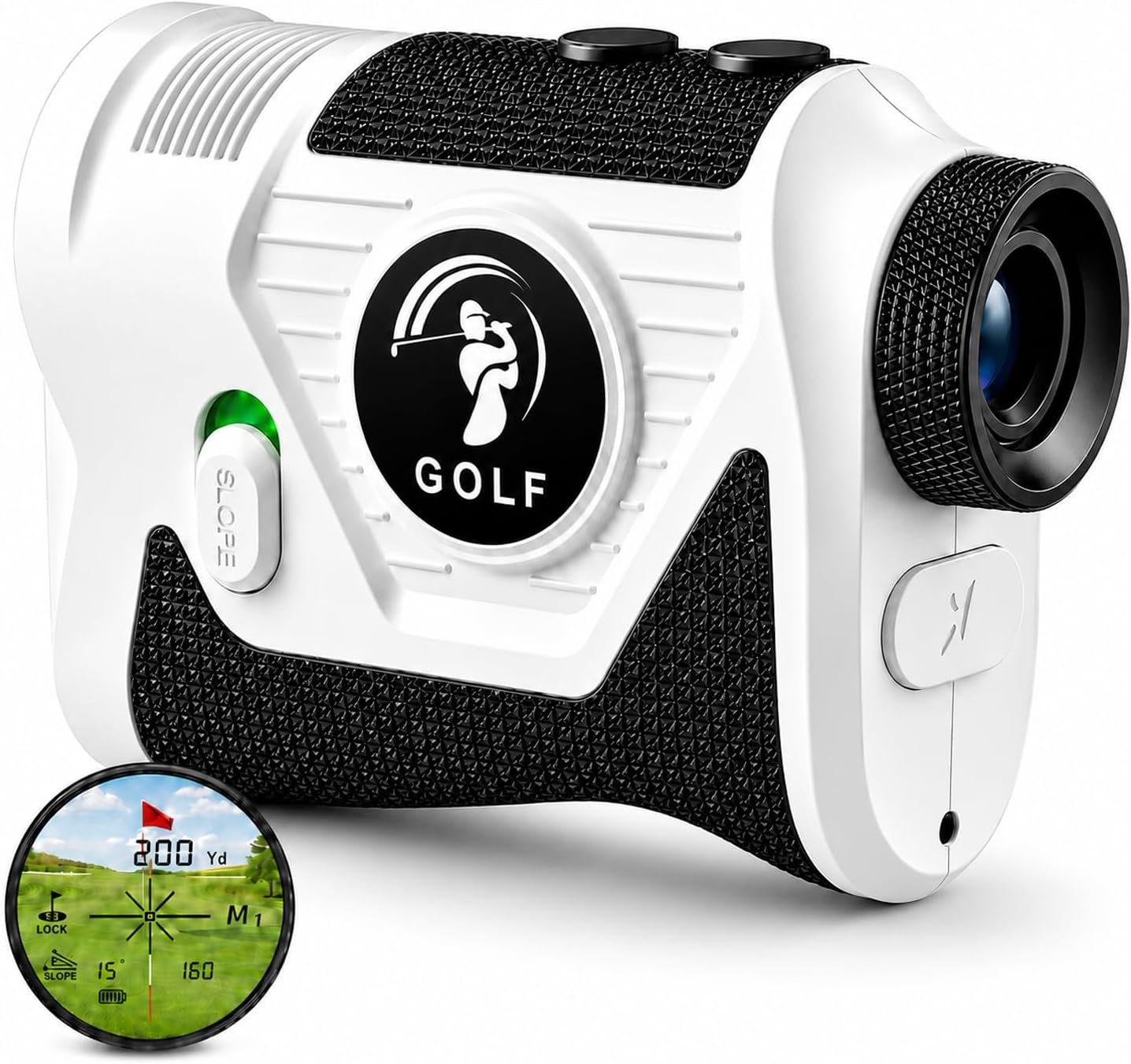 Golf Rangefinder with Slope Switch, 1200 Yards Laser Range Finder for Golf, Flag Lock Vibration, 7X Magnification, USB-C Rechargeable, Magnetic Mount, Tournament Legal Golf Gifts for Men