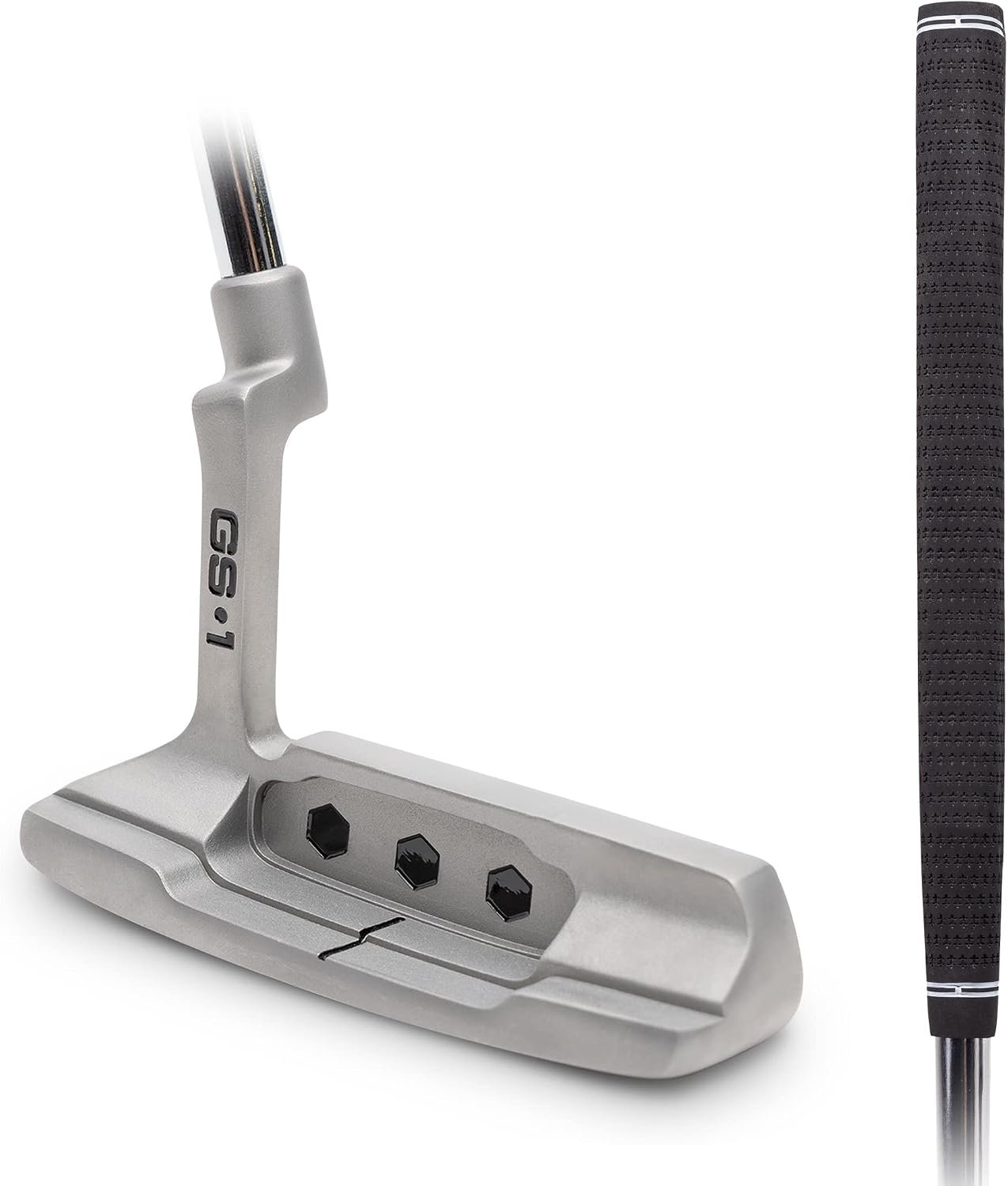 GoSports GS1 Tour Golf Putter – Choose Oversized Grip or Traditional Grip – 34” Right-Handed Blade Putter with Milled Face