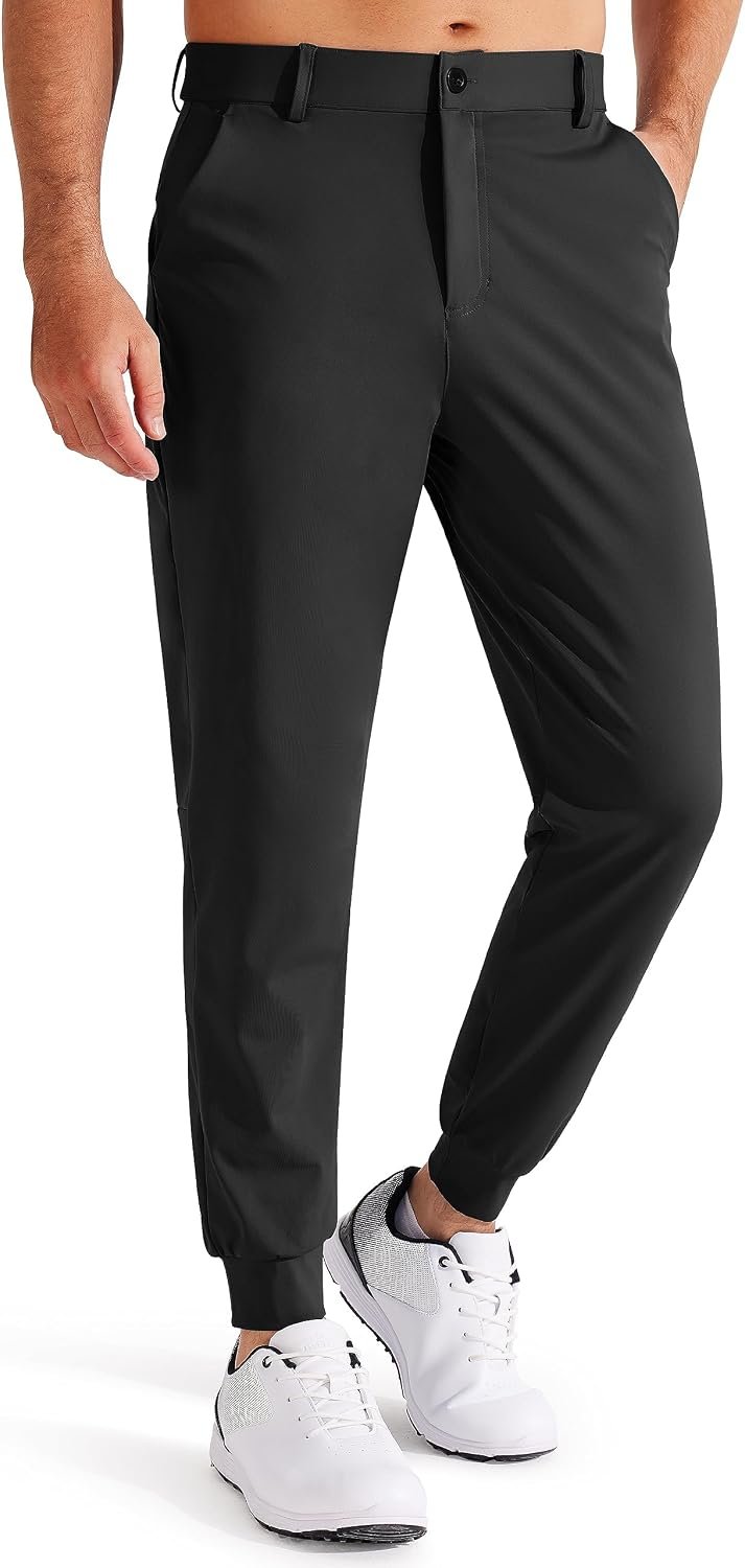 Libin Men’s Golf Pants Joggers Lightweight Tapered Leg | Quick Dry, Soft, Stretchy, Lightweight, Breathable, Running, Workout, Athletic, Travel, Casual, Work, Track, Slim Fit