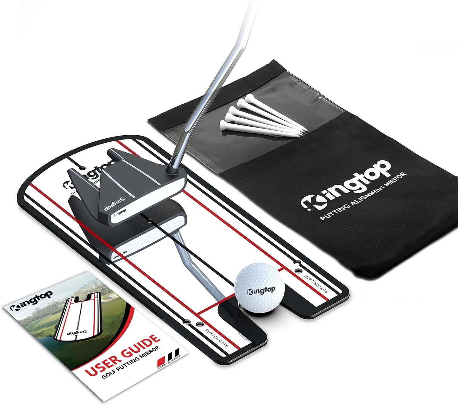 KINGTOP Golf Putting Mirrors for Alignment and Stroke Training | Eye alignment, shoulder alignment, clubface feedback, stroke-path training, indoor practice, outdoor putting