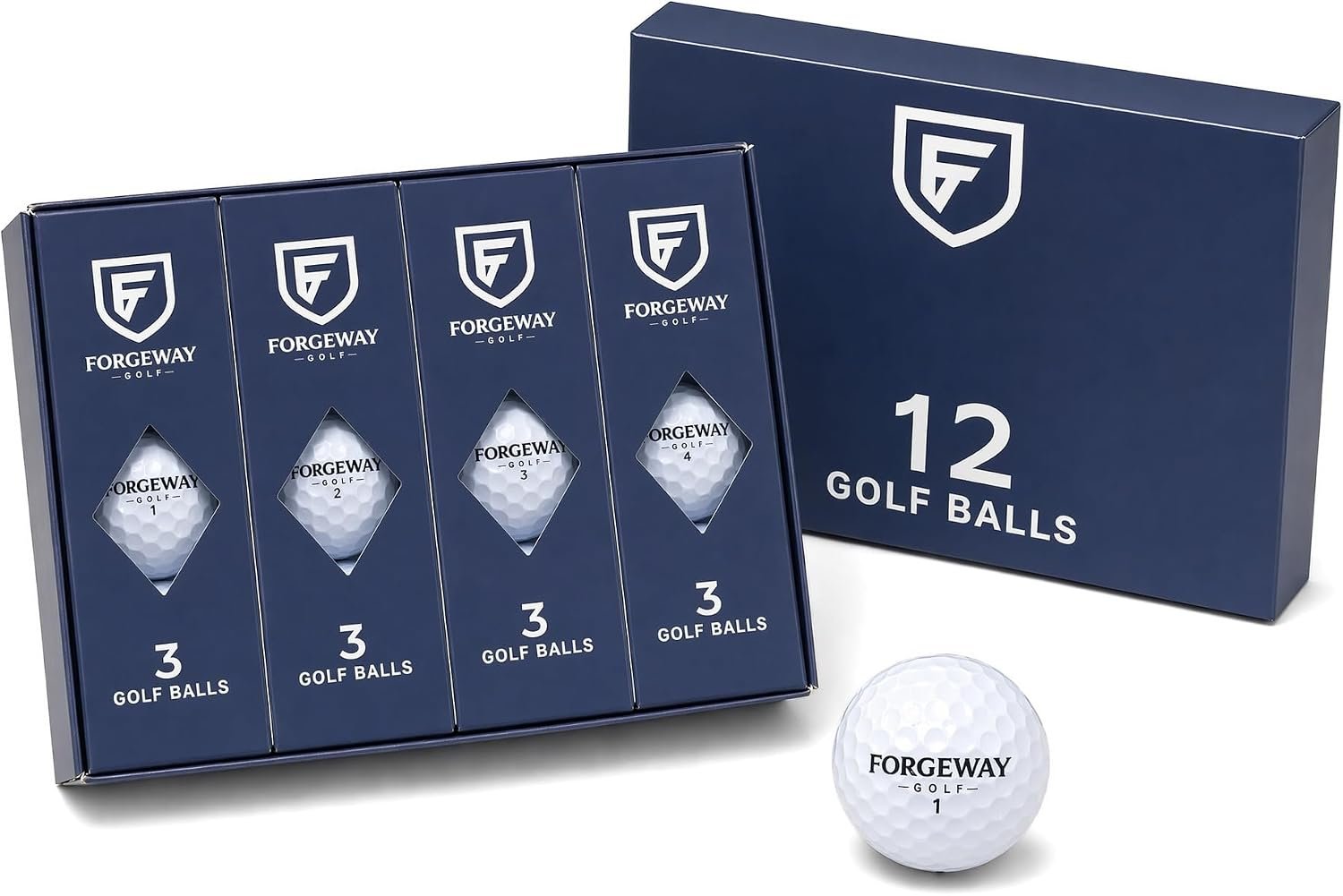 Golf Balls: Long-Distance, Soft Feel, Low Compression, Two-Layer Construction, Surlyn core, high-Performance Golf Balls, 12-Ball Pack