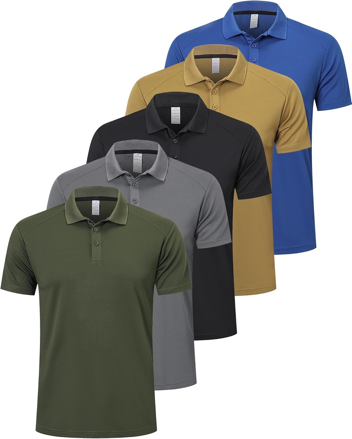 ZENGVEE 1/3/5 Pack Mens Polo Shirts Short Sleeve Athletic | Moisture Wicking, Quick Dry, 4-Way Stretch, Performance Golf Shirts