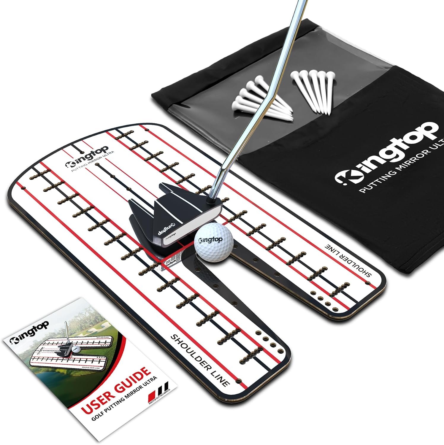 KINGTOP Golf Putting Mirrors for Alignment and Stroke Training | Eye alignment, shoulder alignment, clubface feedback, stroke-path training, indoor practice, outdoor putting