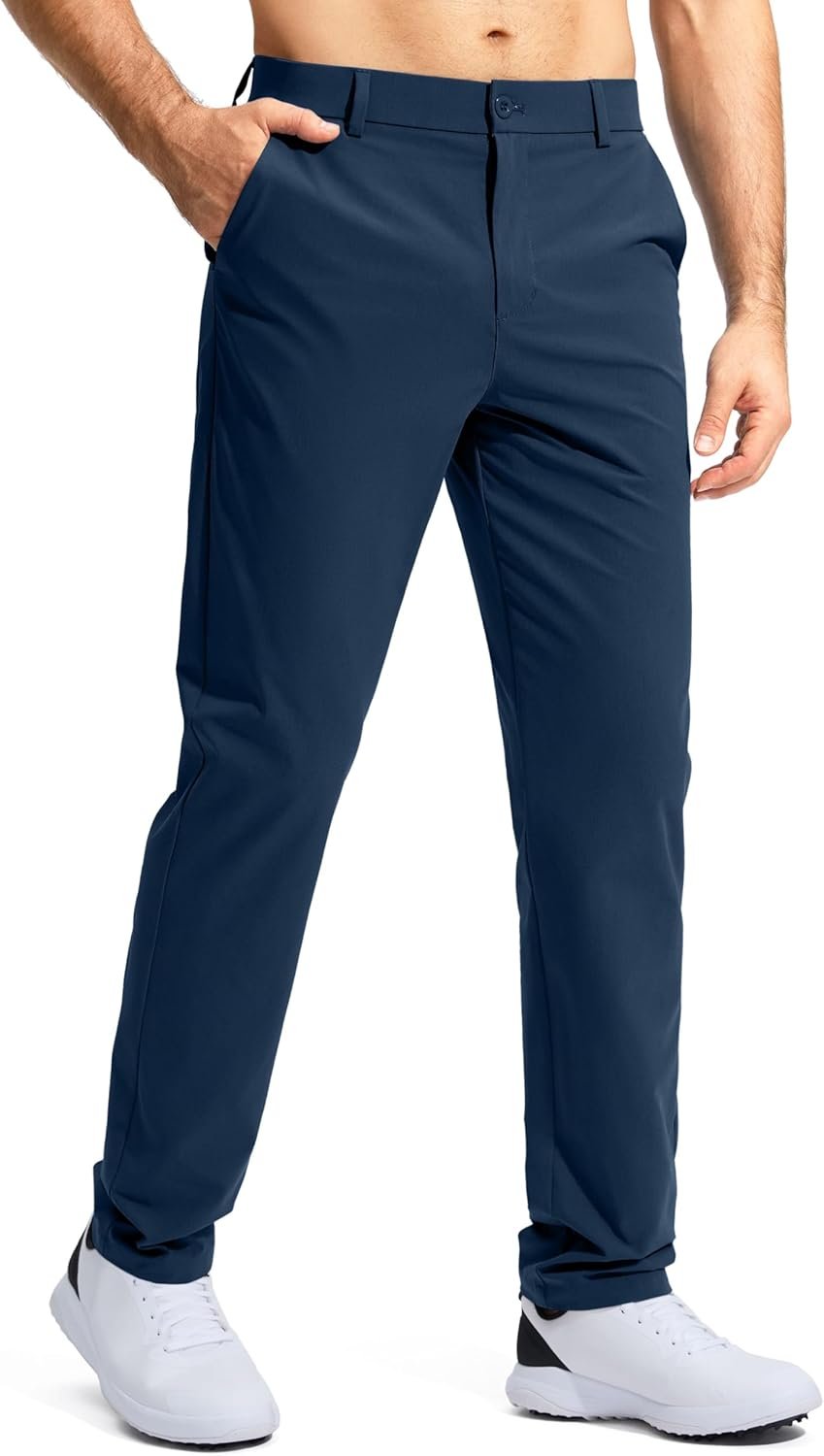 Pudolla Men’s Golf Pants Stretch Work Dress Comfy Pants 30″/32″/34″ Lightweight Quick Dry Casual Slacks Trousers with Pockets