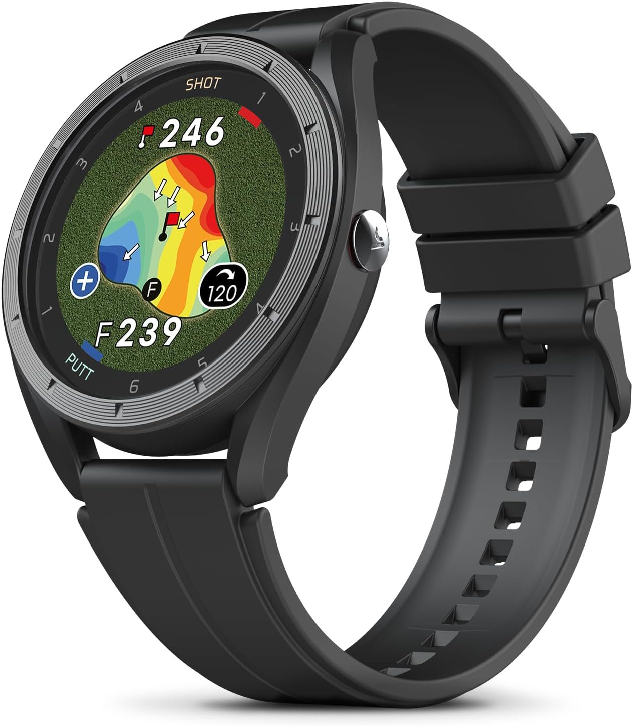 Voice Caddie T11 LT GPS Golf Watch LCD Display with Green Undulation No Monthly Subscription Slope Mode 40K+ Preinstalled Courses, Course View, Practice Tempo Mode, Putt View 1.2″ Color Touchscreen
