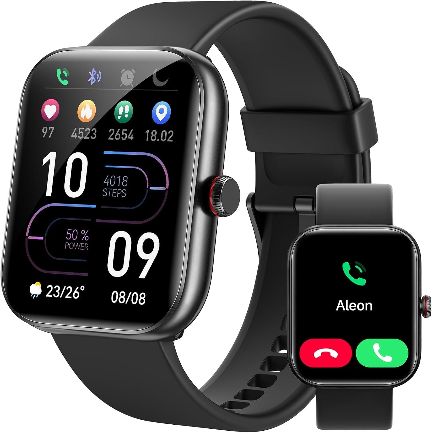 Yoever Smart Watch for Women Men, 1.91″ HD Screen with Alexa, Answer/Call | Fitness Tracker with 110+ Sport Modes, Sleep/Heart Rate/SpO2 Monitor, IP68 Waterproof, Compatible for iPhone/Samsung/Android