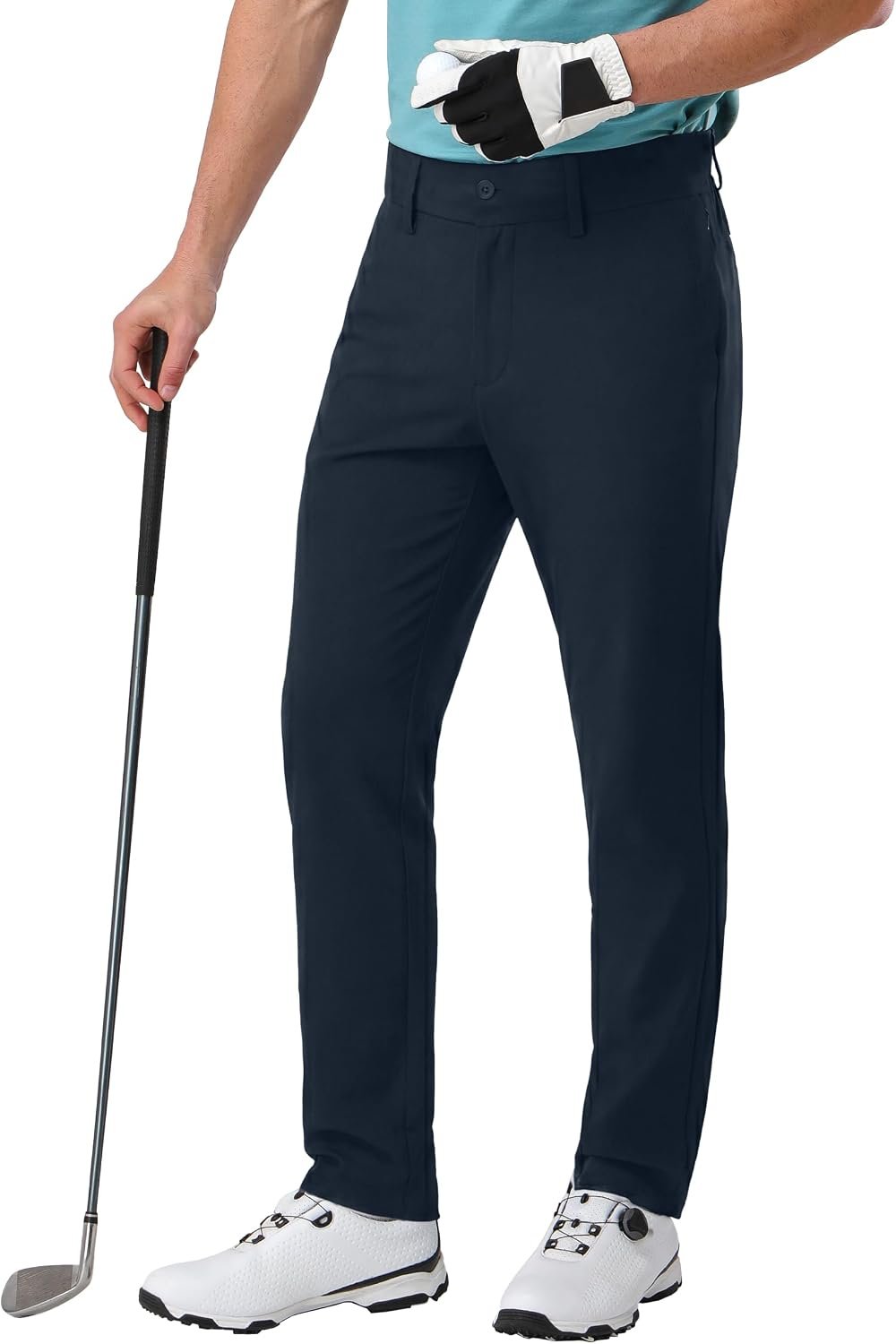 Men’s Golf Pants – 30″/32″ Dress Pants Wrinkle Free 5 Pockets Stretch Casual Work Travel Slacks