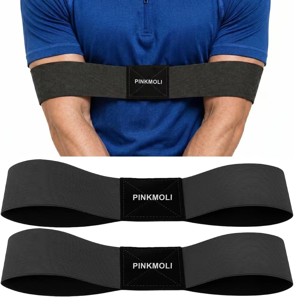 2 Pack Golf Swing Training Aid | Swing Correcting Arm Band for Muscle Memory & Body Connection – Golf Trainer for Beginners, Left/Right-Handed Players (Black)
