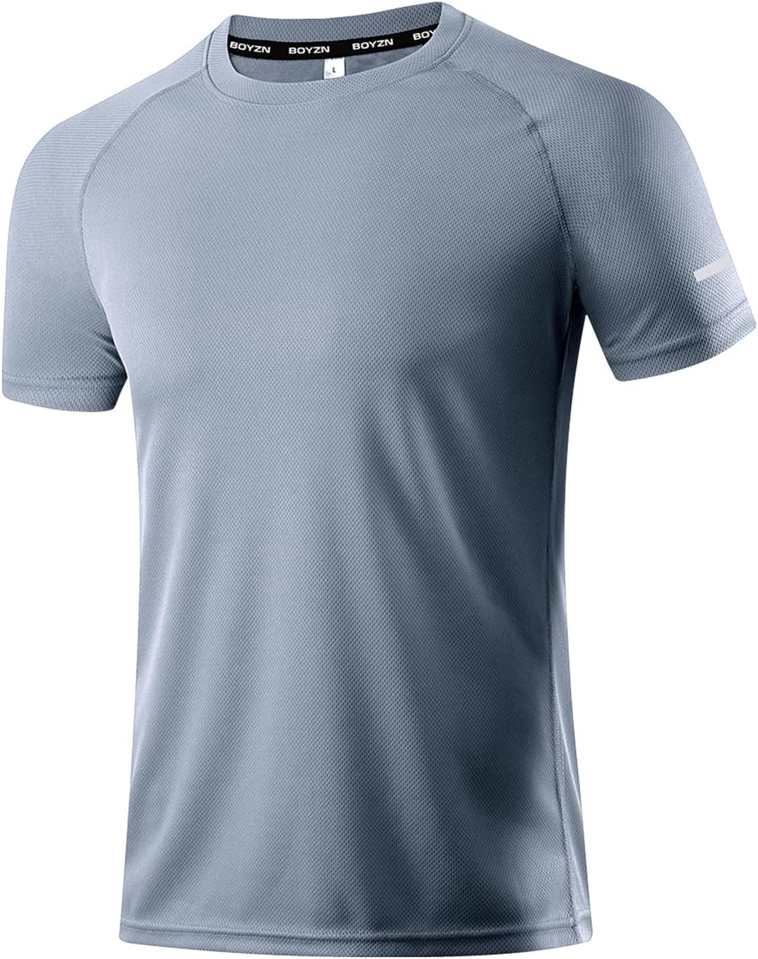 Boyzn 1, 3, 5 or 7 Pack Men’s Workout Running Shirts, Dry Fit Moisture Wicking T-Shirt, Gym Athletic Short Sleeve Tee Shirts