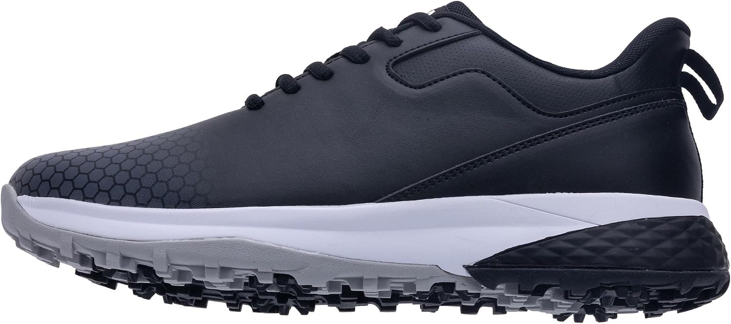 Men’s Golf Shoes Spike Wide Waterproof Lightweight Anti Slip Golf Sneakers Walking Footwears