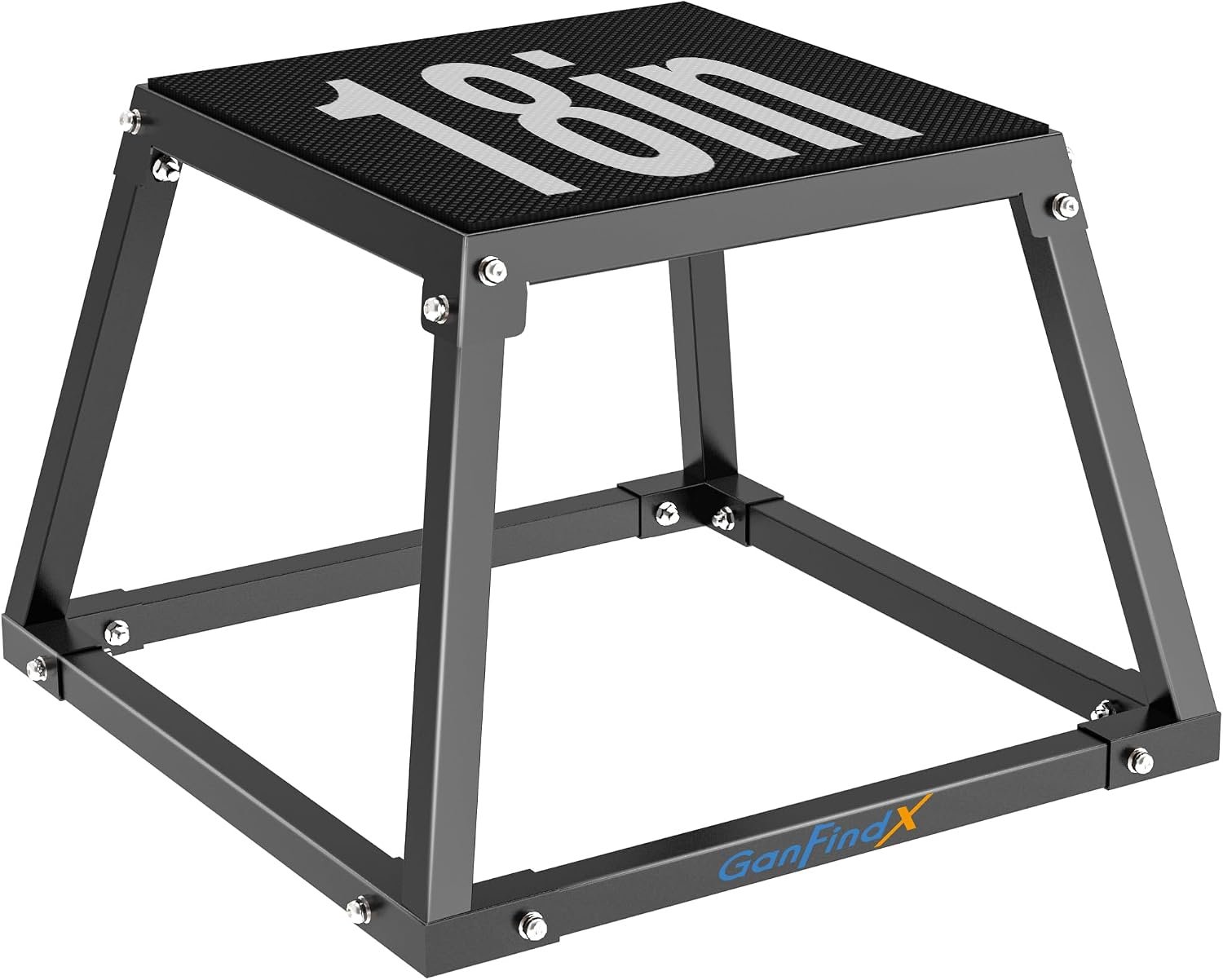 GanFindX Plyometric Jump Box, 12/18Inch Steel Platform for Fitness Training | Heavy Duty Metal Plyometric Box, Non-Slip Step Up Platform for Agility, Strength, Cardio & Conditioning Workouts