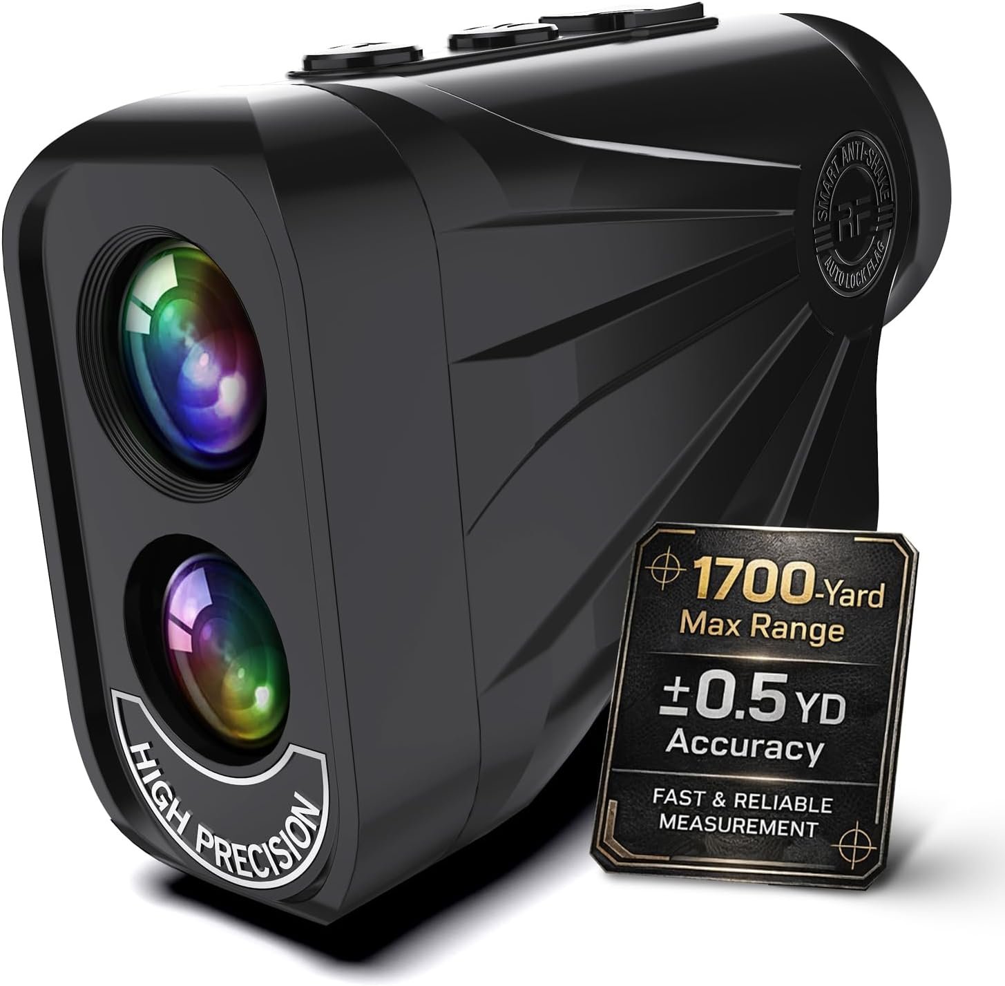 Golf Range Finder with Slope, 1700 Yards Golf Rangefinder, 0.5-Yard Accuracy, Flag Lock Vibration, 6.5X Magnification, Magnetic Mount, USB Rechargeable, Golf Gifts for Men