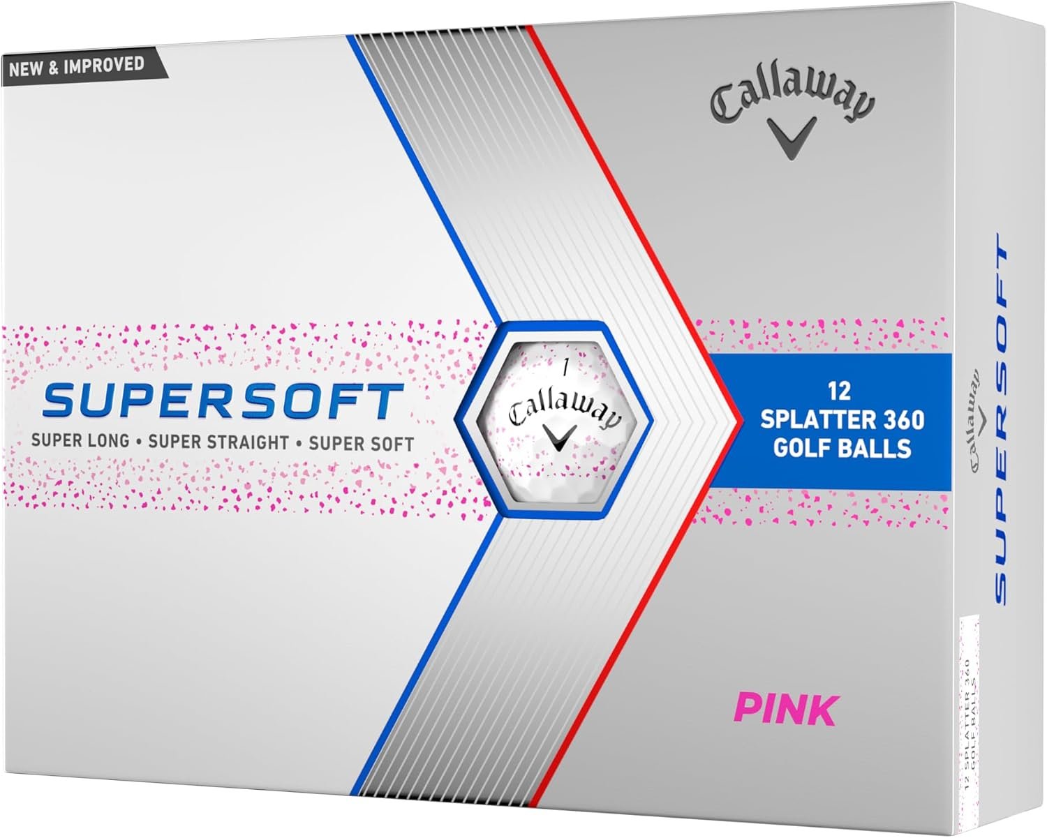 Callaway Golf Supersoft Golf Balls (2023 Version, Pink Splatter)