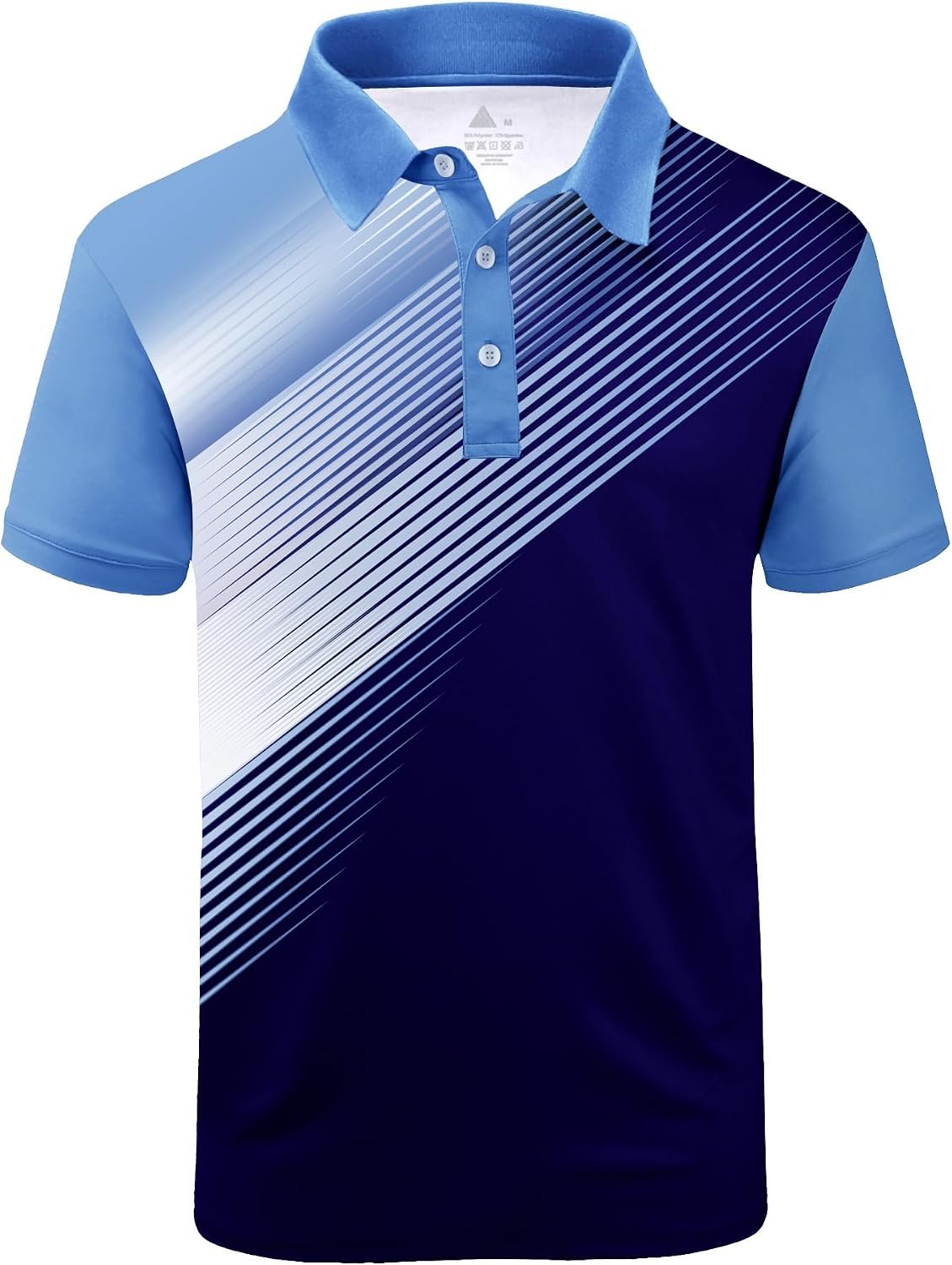 ZITY Mens Golf Shirt Short Sleeve Sport Moisture Wicking Performance Print Golf Polo Shirts for Men Collared Casual T-Shirt