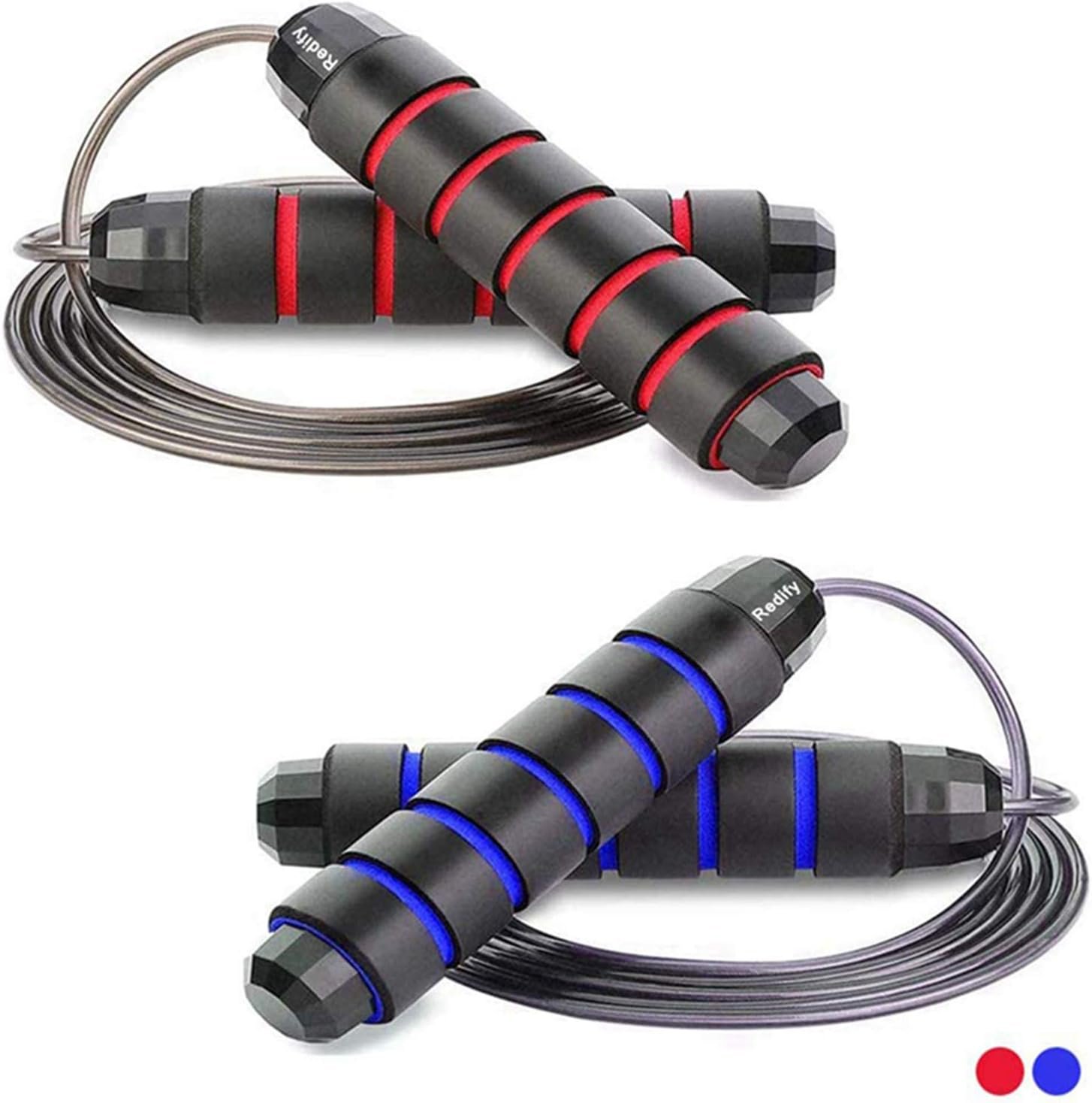 Redify Adjustable Jump Rope,Jump Ropes for Fitness for Men Women | ﻿Workout and Exercise,Cardio,Boxing,Weight Loss,Speed Rope,Slim Body at Home School Gym,Suitable for All Ages