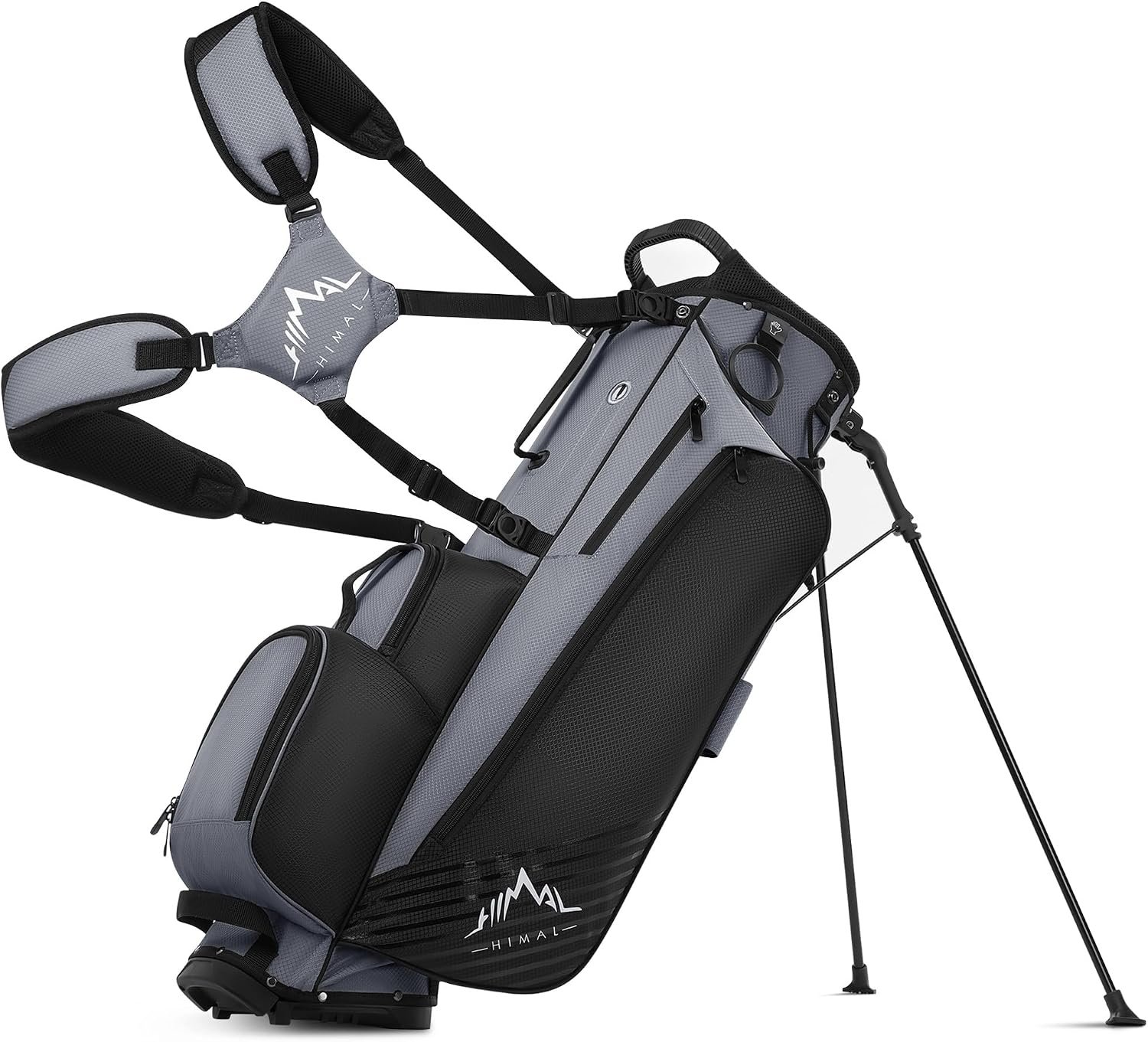 uniHimal 8-Way Lightweight Walking Golf Stand Bag for Men Women | Full-Length Dividers Protect Clubs, Cooler Pocket, Rain Hood, Padded Dual Straps, Auto-Stand Golf Bag