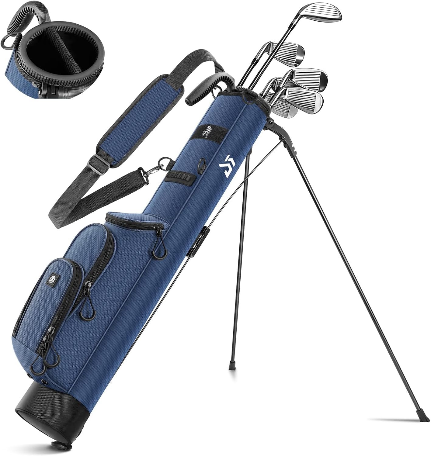 Dragon Tiger Origin Lightweight Sunday Golf Bag, Small Golf Bag with Stand | 2-way top divider, holds up to 6 clubs, for driving range and Par 3, cooler pocket, glove patch, tee holder