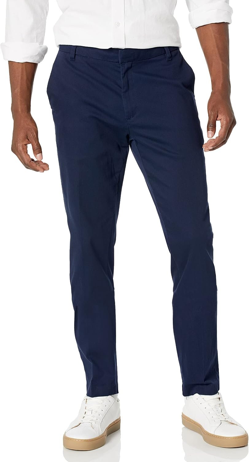 Amazon Essentials Men’s Slim-Fit Wrinkle-Resistant Flat-Front Stretch Chino Pant
