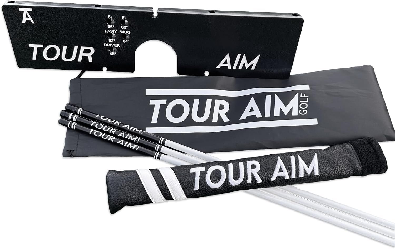 Tour Aim 2.0 Golf Training Aid – 11-in-1 Alignment Sticks & Swing Plane Golf Practice System – Lightweight Alternative to Heavy Brick-Like Golf Aids – Maximum Portability, Accuracy & Consistency