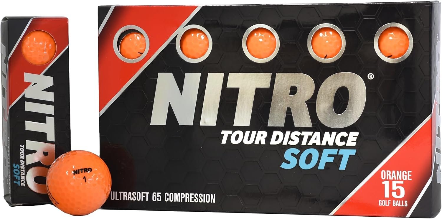 Nitro Tour Distance Soft 15 Pack – Orange Golf Balls