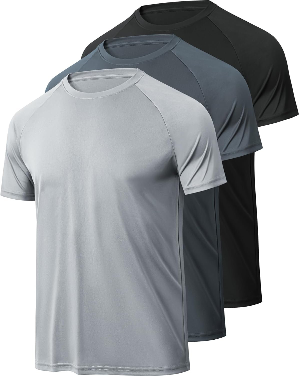 BALENNZ Workout Shirts for Men Short Sleeve Mens Athletic T-Shirts | Moisture Wicking Quick Dry Tee, Crew Neck Multi-Pack Running Gym Fitness Casual Daily Activewear, Soft Breathable Fabric