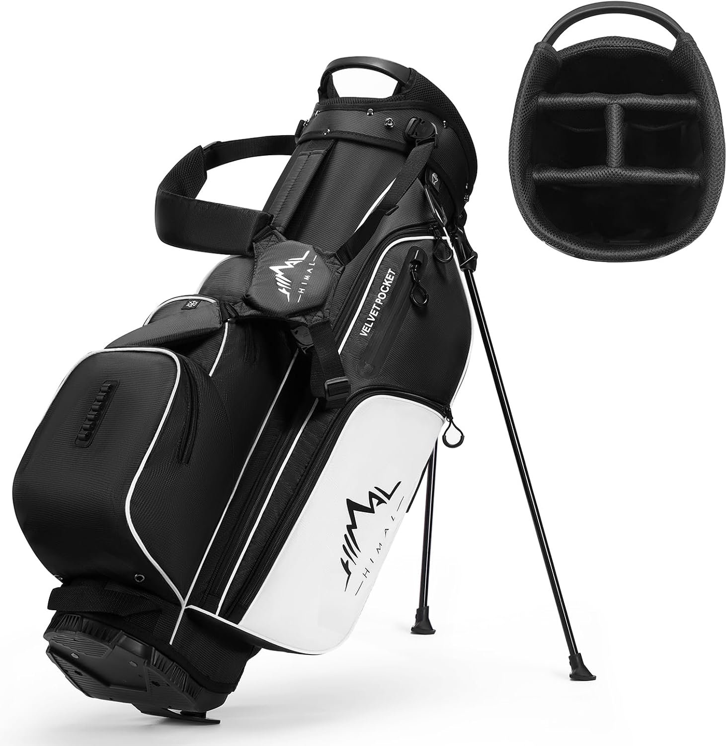 uniHimal Lightweight Golf Stand Bag with 4-Way Full Length Dividers, Durable Waterproof Golf Bag for Men & Women with Multiple Pockets