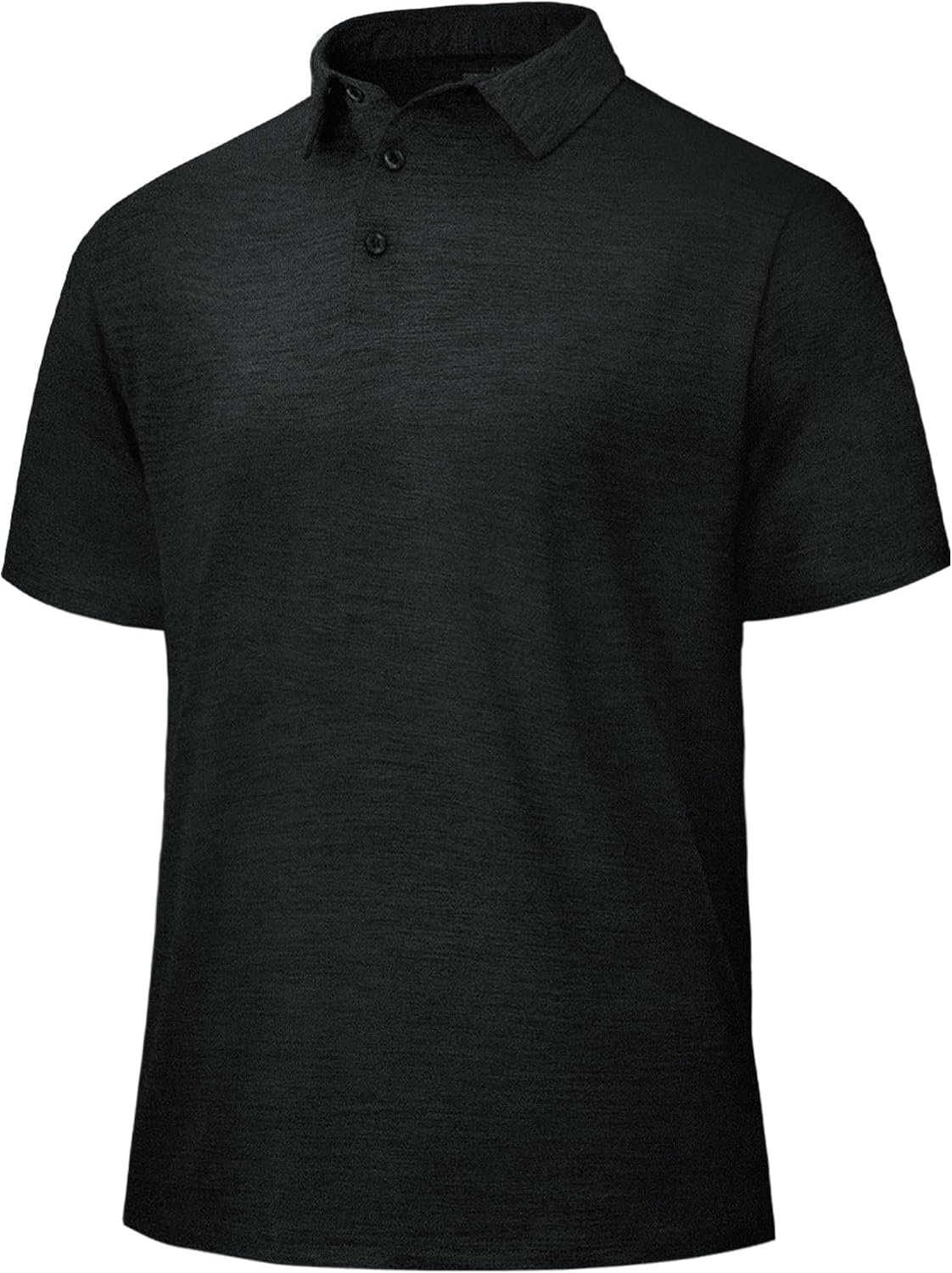 BOOJO Polo Shirts for Men – Quick Dry Moisture Wicking Black Short Sleeve Performance Golf T Shirts for Casual Work Athletic