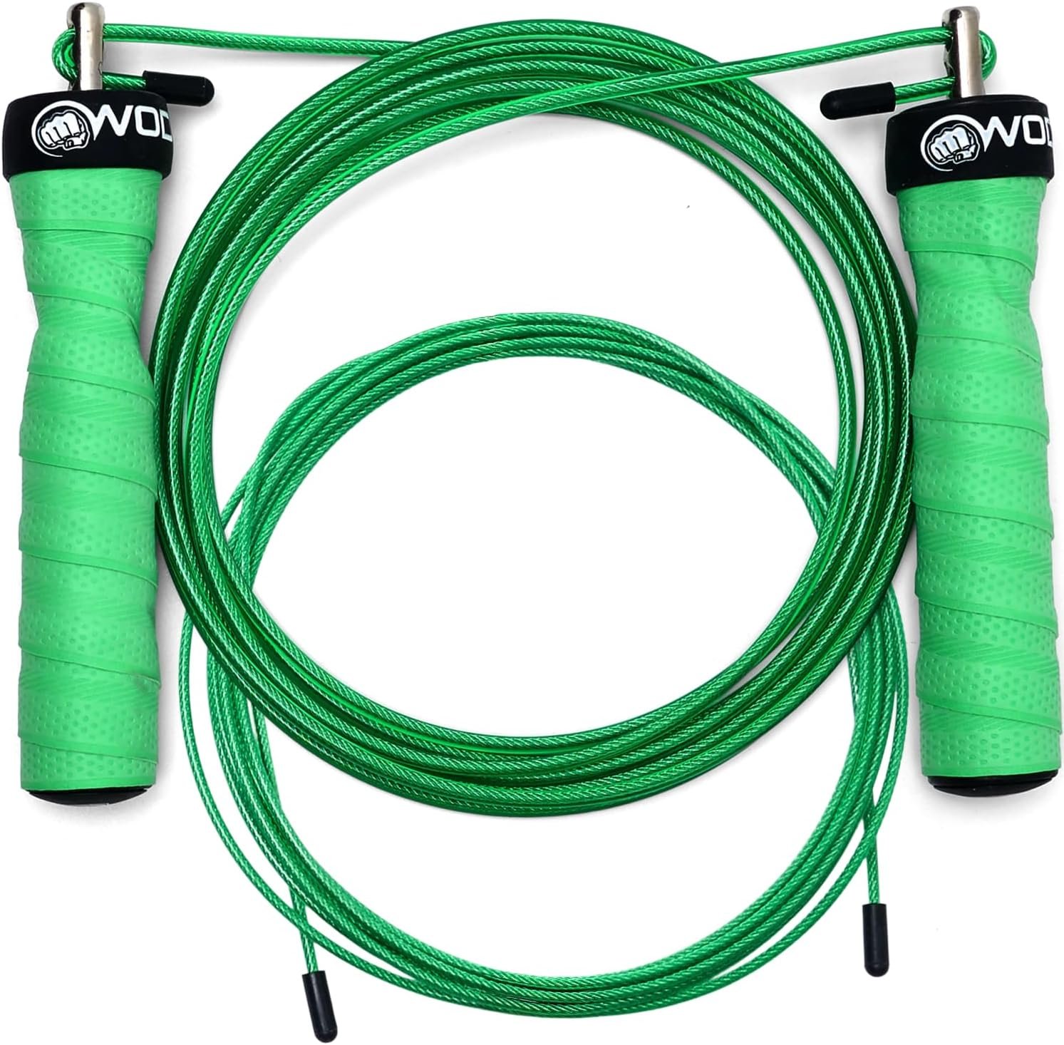 Attack Speed Jump Rope Adjustable Dual-Cable Skipping Rope for Men, Speed & Weighted Options, Fast Fold-Over Adjustment Durable Adult Boxing Rope for Fitness, Cardio Home Gym & Cross Training – Green