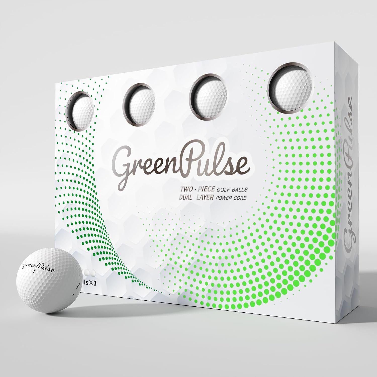 GREENPULSE Drive+ Distance Golf Balls – 2-Piece, Soft Feel with Low Spin Design for Maximum Distance