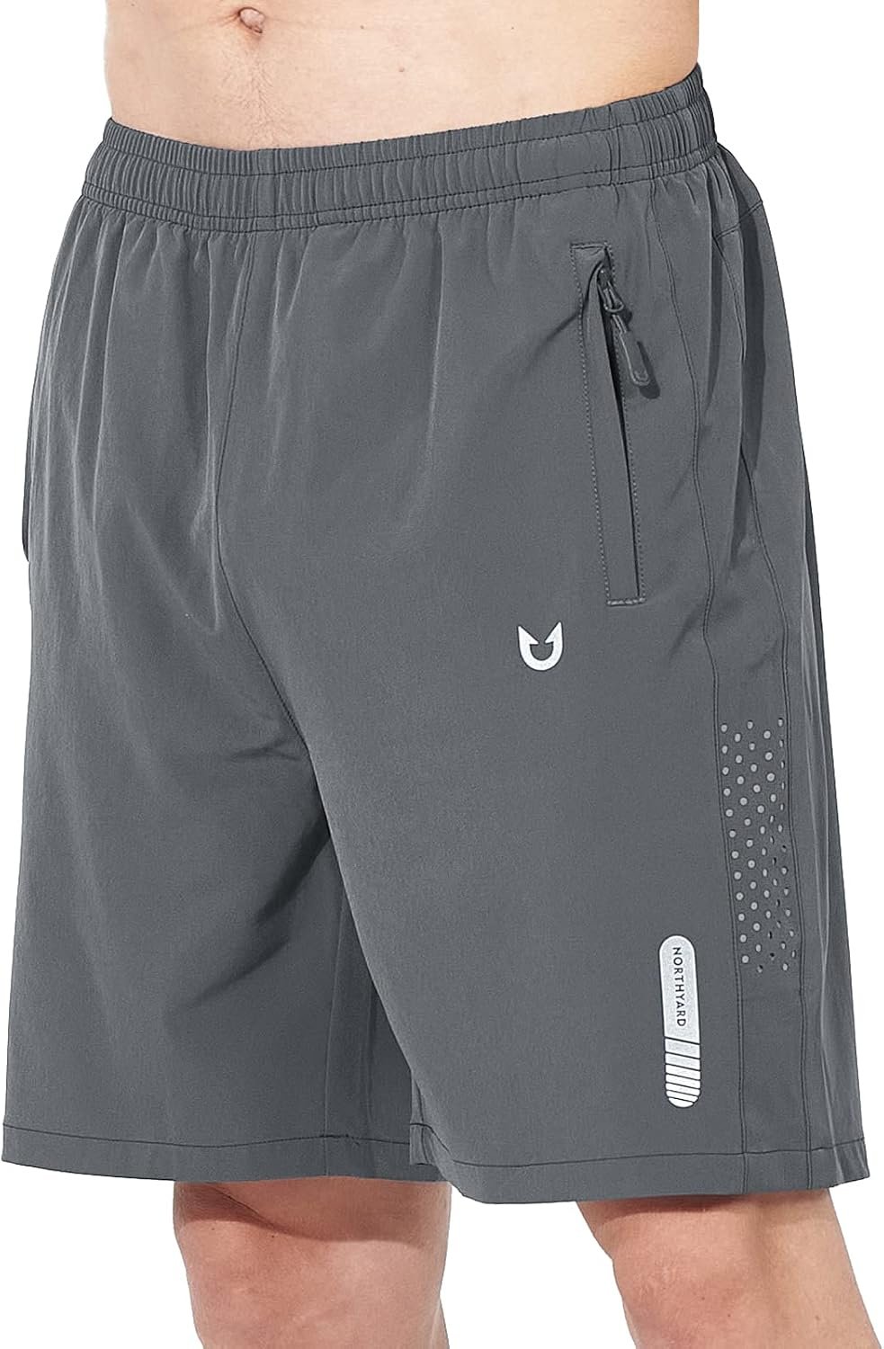 NORTHYARD Men’s Athletic Running Shorts Gym Workout 7″/9″/5″ Quick Dry Lightweight Sports Basketball Tennis 3 Zipper Pockets