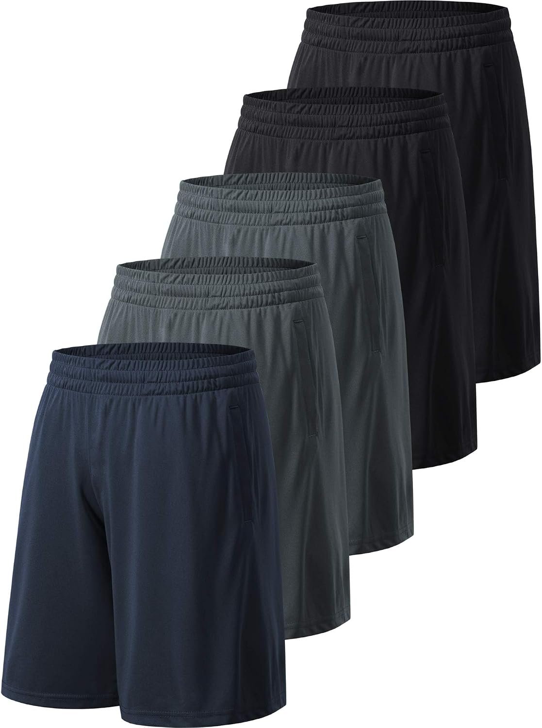 Men’s Athletic Shorts with Pockets Activewear Workout | Quick Dry, Basketball Gym Running Shorts With Elastic Waistband, Breathable Moisture Wicking, Casual Performance Daily Wear